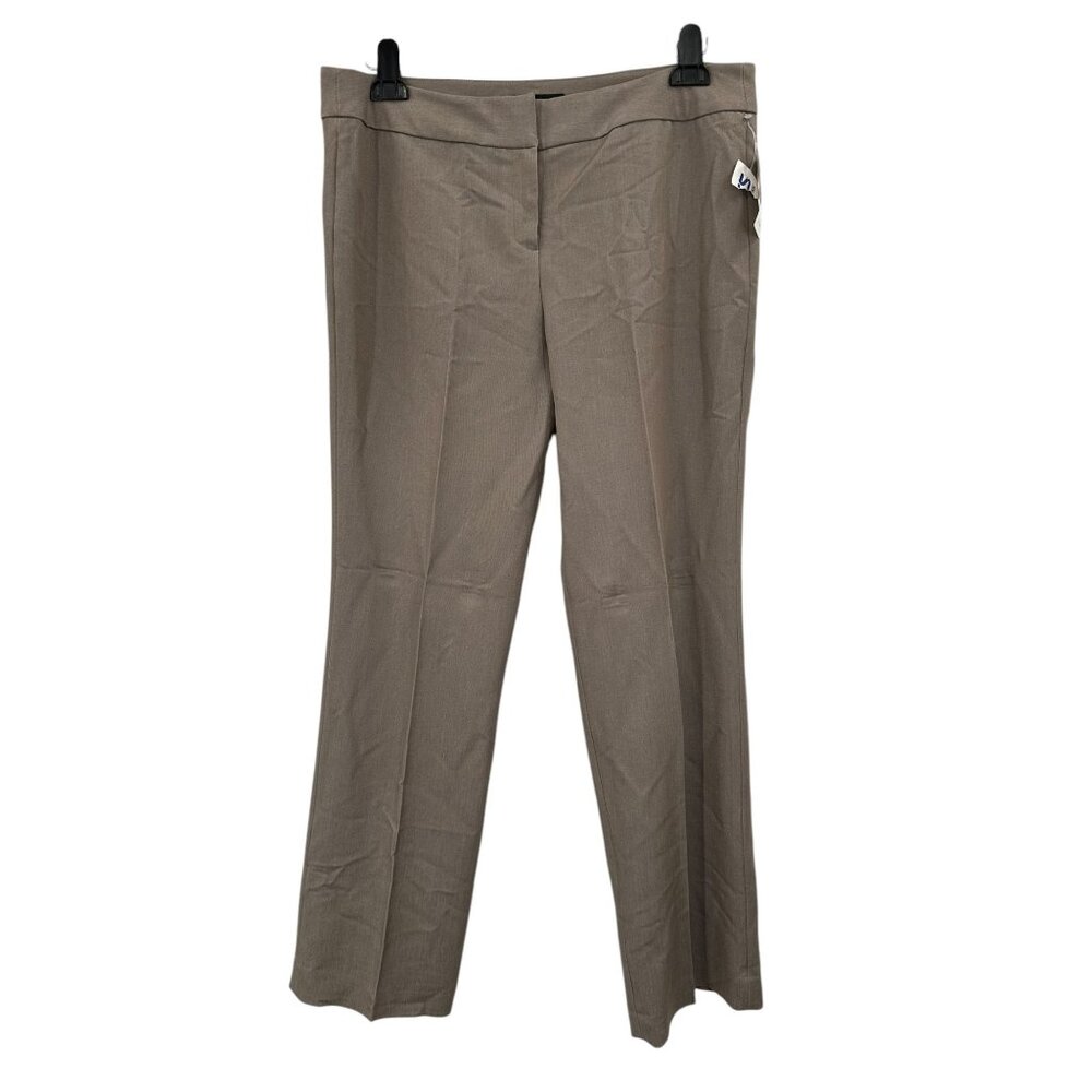 Signature By Larry Levine Women Toast Brown Straight Career Trousers Size 12